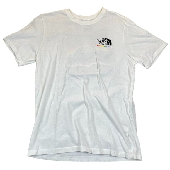 The North Face Mens Pride Series T-Shirt Large White Graphic Tee Short Sleeve - Picture 1 of 8